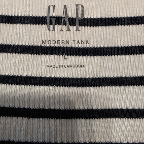 GAP Black and White Striped Tank Top - Picture 2 of 3